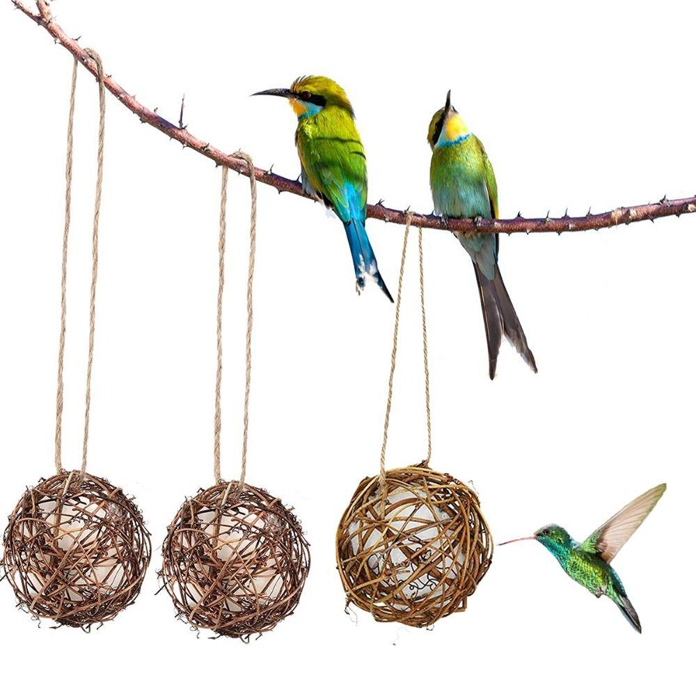 

Ротанговый шар-гнездо Материал Хлопковое волокно Домик для колибри Прочный игрушечный измельчитель птиц Сад