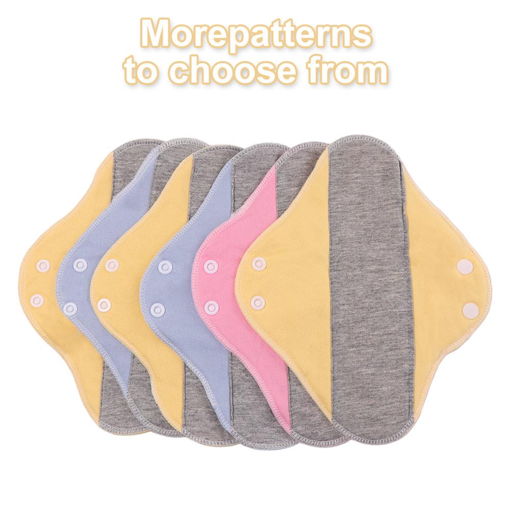 6Pcs Graphene Menstrual Cloth Pads Washable Nursing Pad for Women Diaper Sanitary Napkin Lady Care