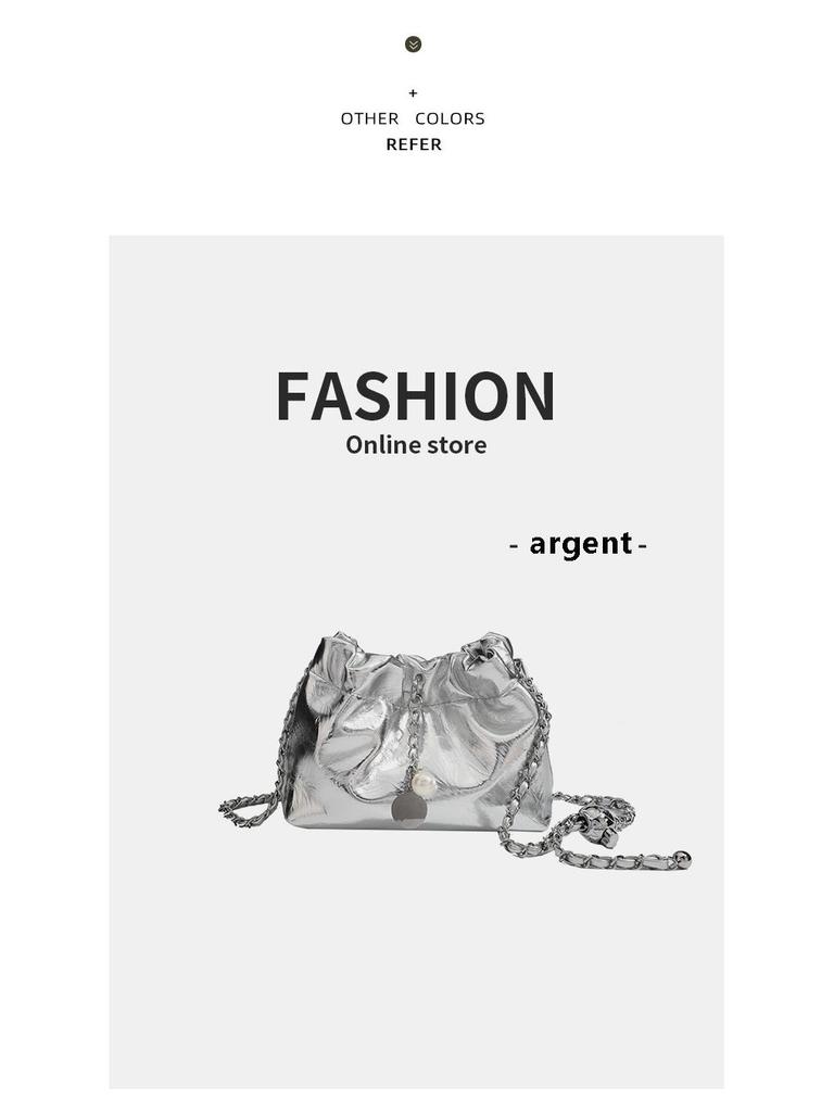 2025 Lux Pleated Cloud Chain Shoulder/Crossbody Bag - Elegant Women's Fashion Accessory