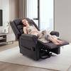 Electric Lift Chair with Vibration Massage and Heat Function, Senior Chair Made of Brown PU Leather