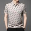 Men's Business Casual Short Sleeved Printed Polo Shirt Fashionable Breathable Comfortable and Versatile Top
