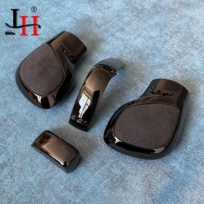 Chrom Matt mit Leder Schaltknauf Getriebe Seitenabdeckung DSG Emblem für VW Golf 6 7 R GTI Passat B7 B8 CC R20 Jetta MK6
