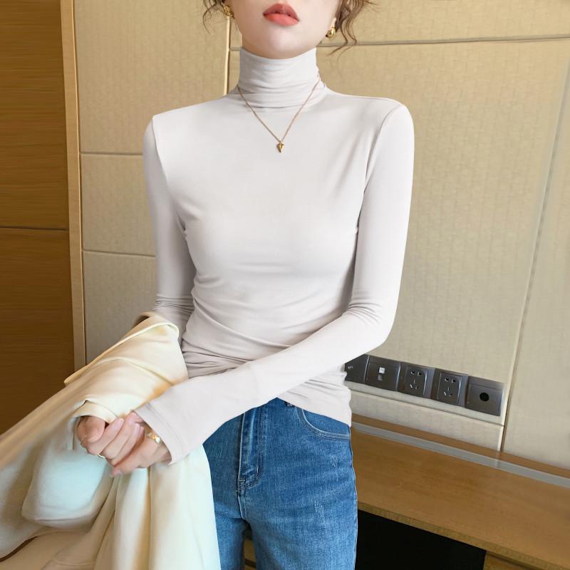 

Модальна водолазка з високим коміром для жінок: Елегантний топ з довгим рукавом для весни, осені, зими 3XL [70-80 kg]