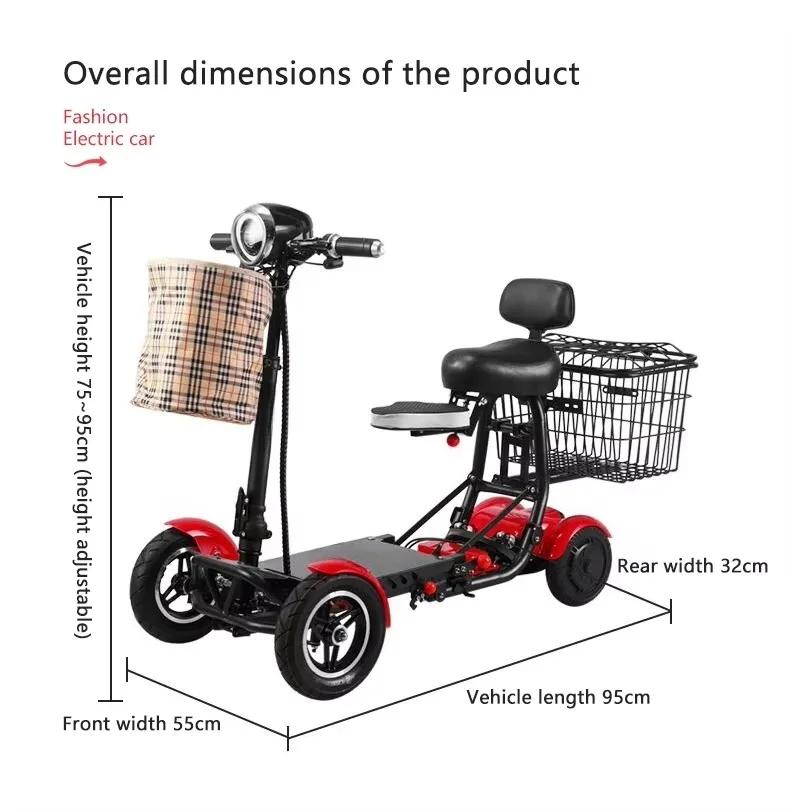 Eu New Escooter Scooter Long Range Mini 4 Wheel Folding Chinese Electric Luggage Electric Mobility Scooter for Seniors Disabled