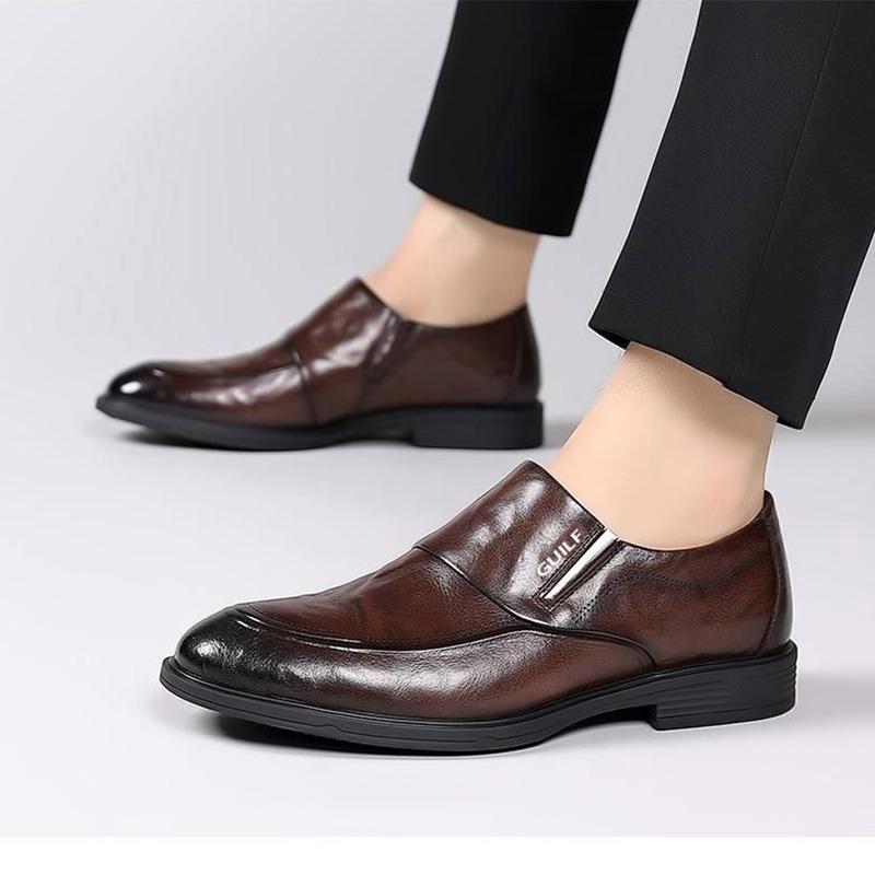 Soft Leather Shoes Mens Business Casual Shoes Slip-on Black Brown Loafers Shoes Flat Comfortable Brand Male Footwear