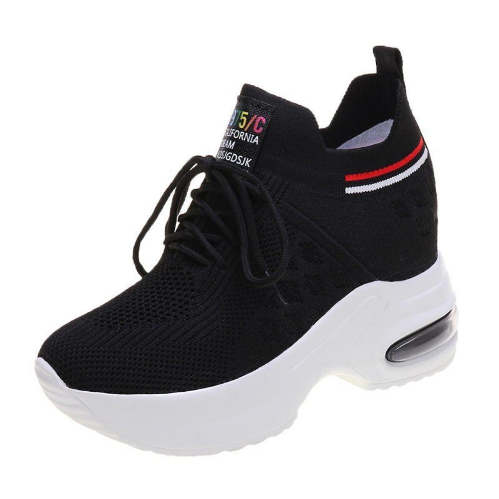 Women's Spring and Autumn Increased Waterproof Platform Sports Shoes - Lightweight Mesh Breathable Casual Running Shoes