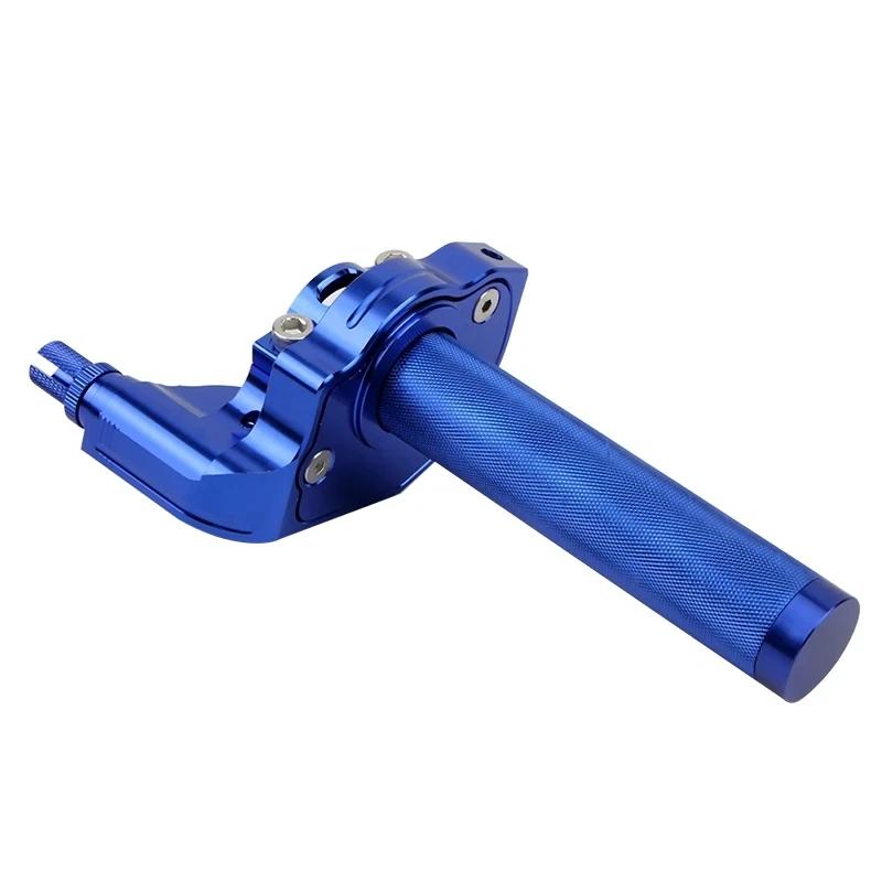 For ATV Quad Bike Motocross Moped Scooter Bike CNC Aluminum Parts 7/8" 22mm Universal Motorcycle Accelerator Throttle Twist Grip,Blue.