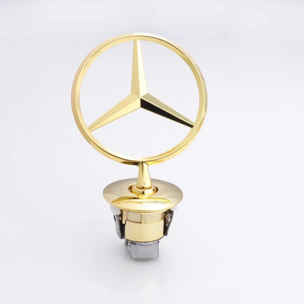 Autoaufkleber Für Mercedes Benz Stern Motorhaube - Emblem für Autohaube Vorne Chrom Logo Haubenmarkierung für Benz C E S Klasse W204 W205 W21