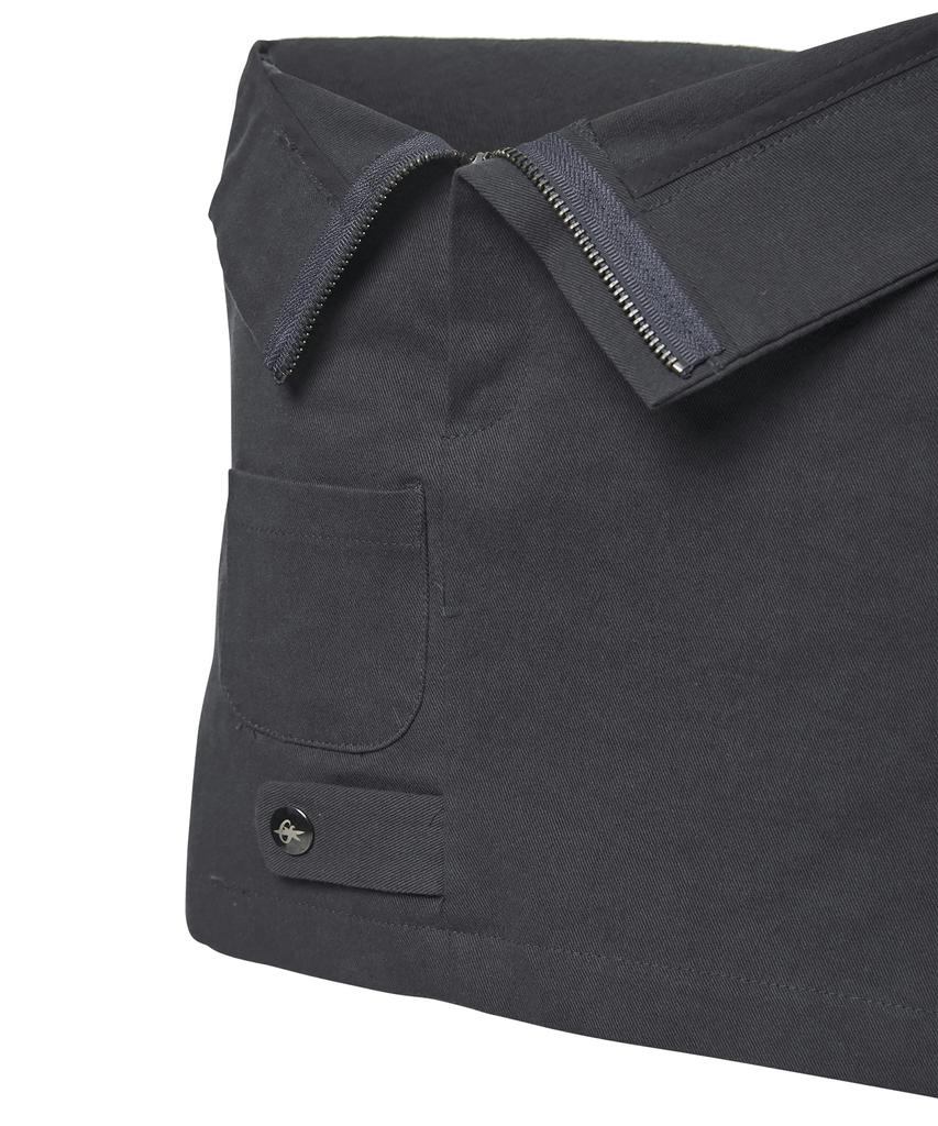 Peulleeoeob Asymmetrical Folded Skirt (Fl-272_Dark Gray)