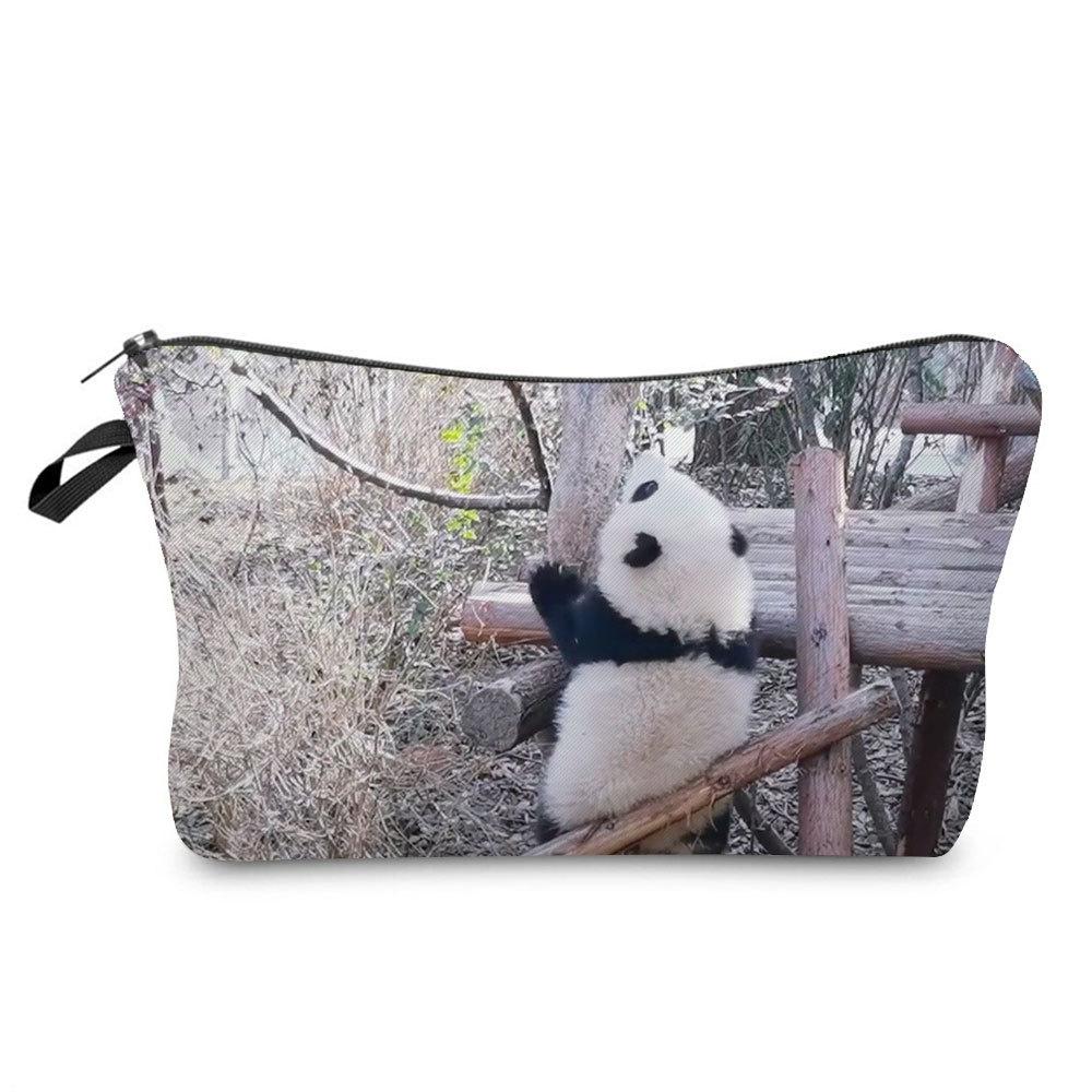 Women  Panda Print Cosmetic Bag Toiletries Organize Travel Storage Case KTB