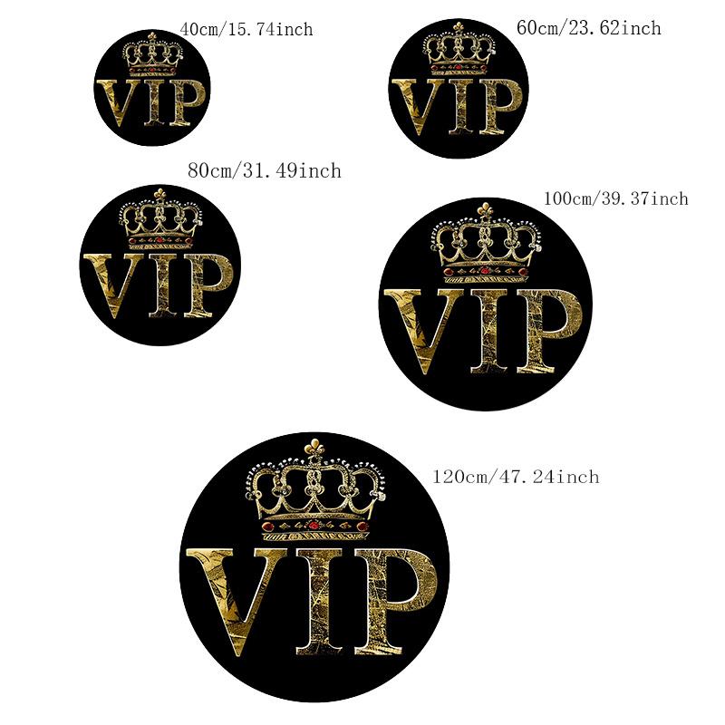 VIP Crown Round Rug Flannel Luxury Entrance Office Hotel Decor Gold Black Elegant Design Premium Quality Floor Mat Royal Style