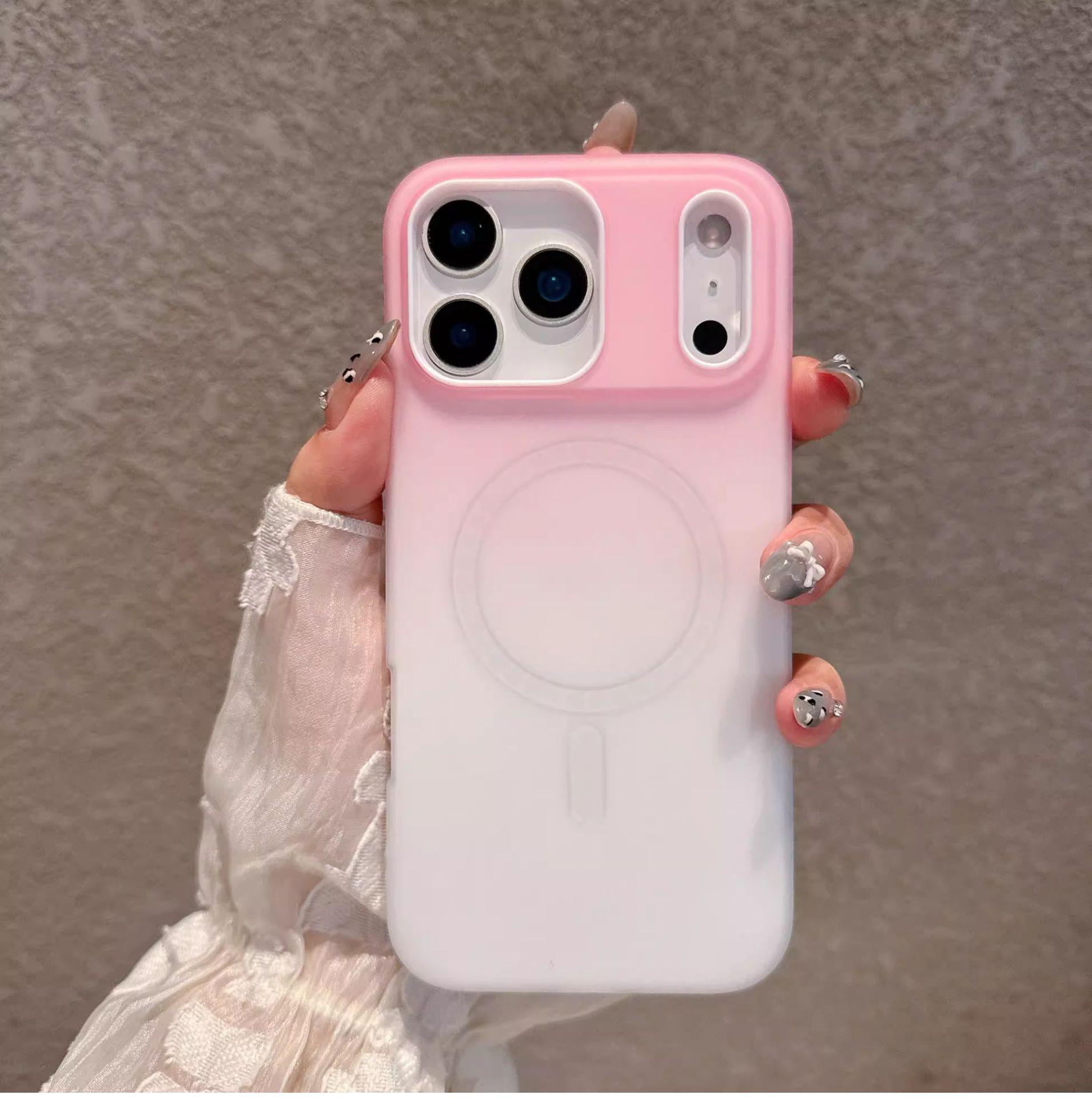 

iPhone17PROMAX 2-in-1 jelly magnetic attraction gradual change mobile phone case for Apple 16 dopamine protective case iPhone 12 PROMAX