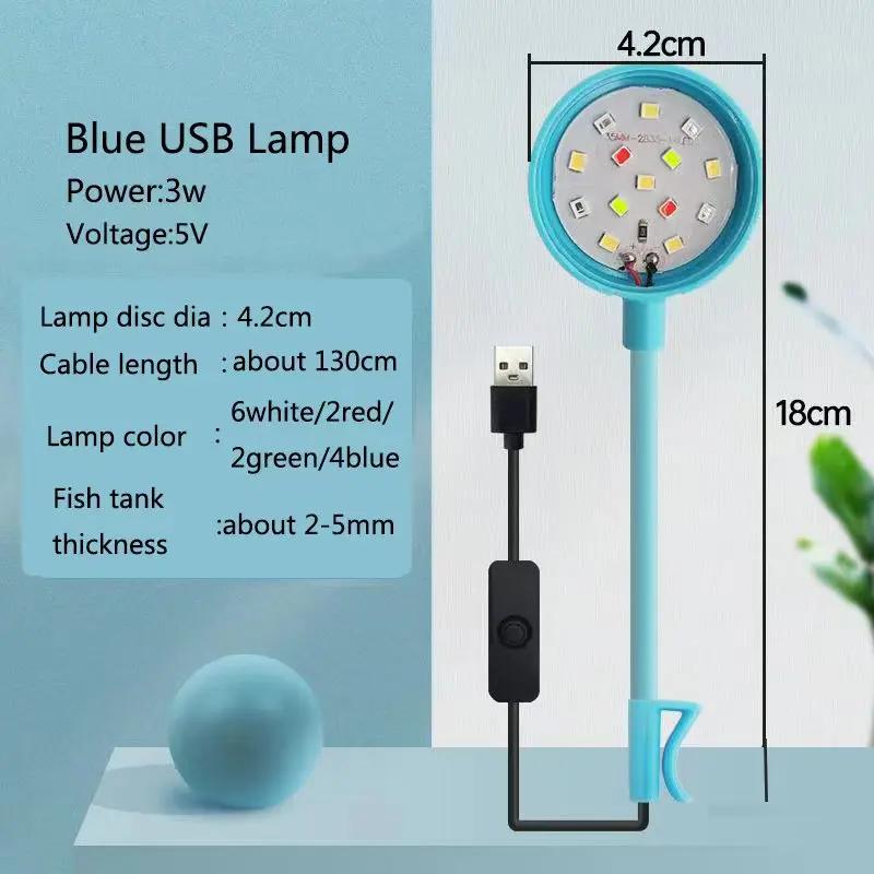 3W 5V USB Aquarium Light LED Waterproof Fish Tank Lighting Underwater Fish Lamp Aquariums Decor Plant Lamp Mini Fish Tank Light