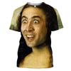 Attore Pop Nicolas Cage T-shirt Stampata 3D Divertente Tendenza Girocollo Manica Corta Top Moda Estiva Personalità Maschile Tendenza Streetwear