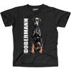 NOTEE Men's Dobermann Dog Dobermann Dobi Portrait by Wilsigns Siviwonder T-Shirts Black