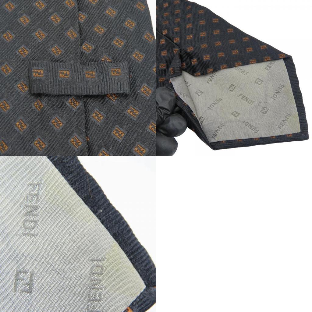 Used FENDI Tie Silk Black Brown