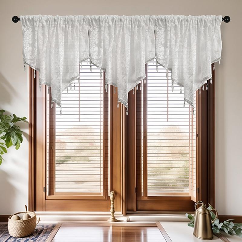 Lace Sheer Curtains Quick Installation Set Sunlight Control Multipurpose Interior Designs Window Covering Set
