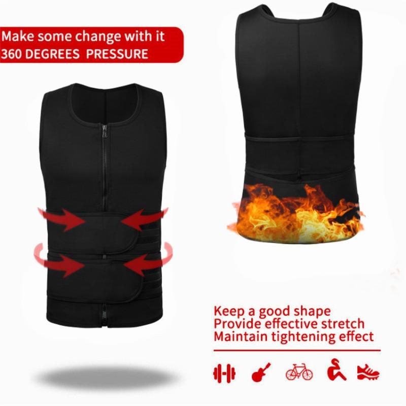 Mens Plus Size Waist Trainer Sweat Vest Neoprene Slimming Body Shaper Fitness Workout