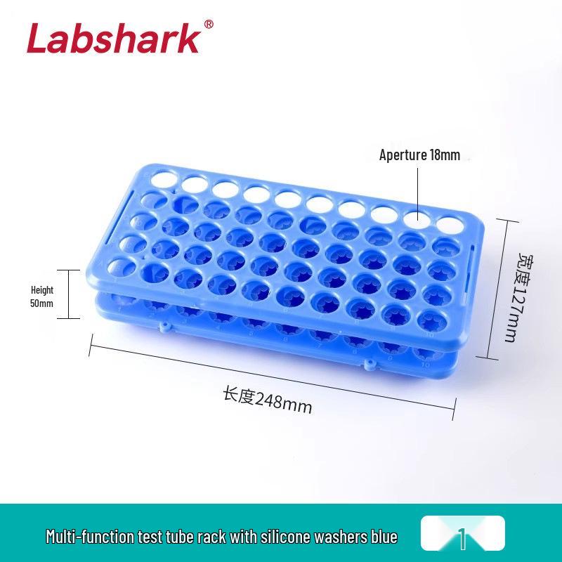 50-Hole Multifunctional Test Tube Rack: Acid, Alkali, and High-Temperature Resistant with Silicone Pad