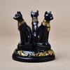 1Pc Cat  Ball Stand Cats Shape Sphere Holder Triple Egyptian Display Base Resin Figurine Statue Office Home Decor
