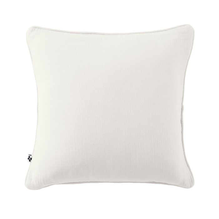 Coussin Déhoussable 45 X 45 Cm GAIA Blanc – Gaze De Coton Avec Passepoil Élégant
