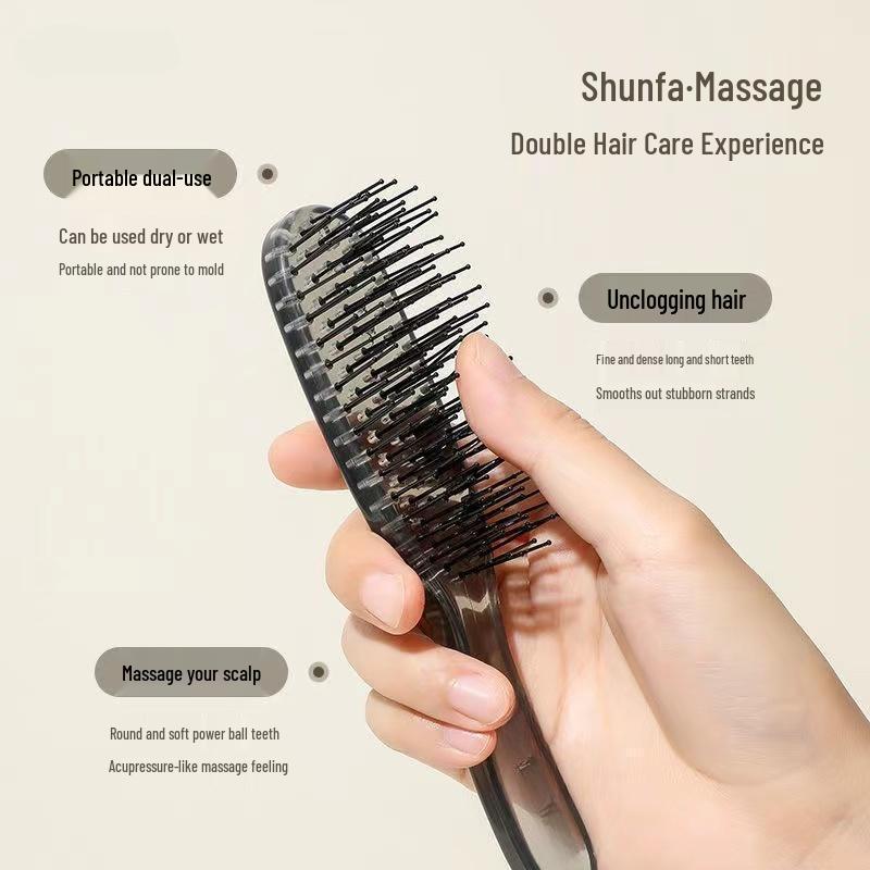 Douyin Style Layered Magic Comb: Dual-use Scalp Massager, Anti-Static Volumizing Hair Comb for Women.