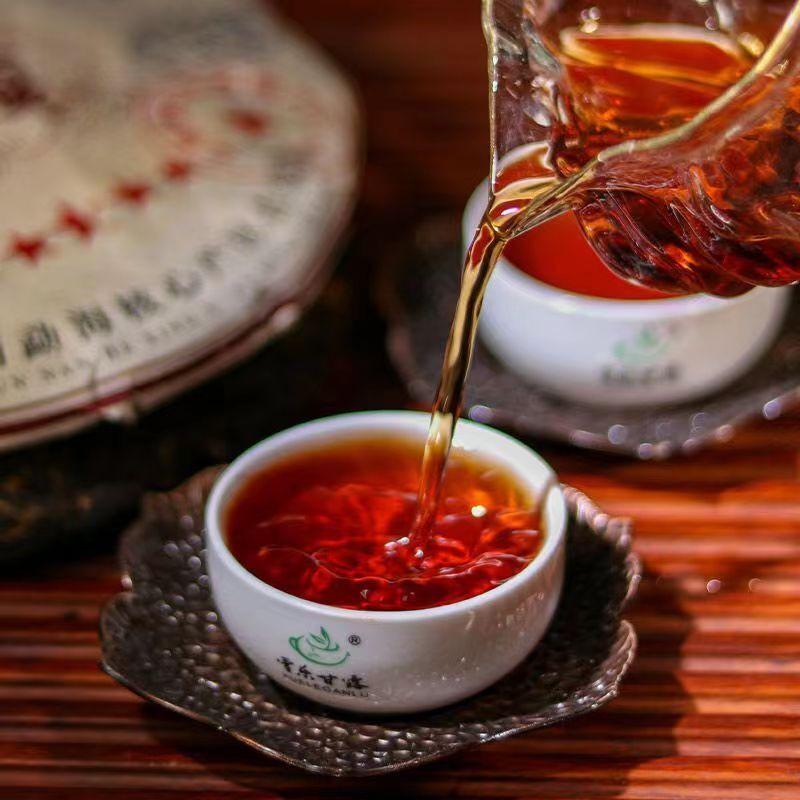 714g Yunnan Ripe Puerh Tea 2009 Banzhang Cooked Pu-erh Tea Cake Qizi Pu'er Tea