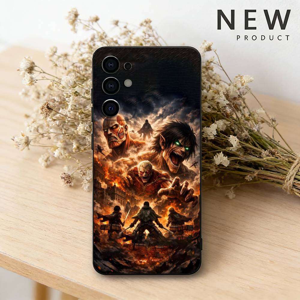 HOT A-Attack on TitanS Phone Case For Samsung S26,25,24,23,22,30,21,10,9,Ultra,Plus,Lite Black Soft Case Samsung S21Ultra