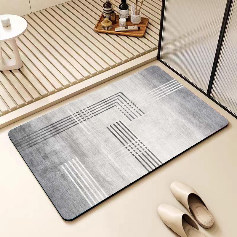 Alfombrilla nórdica sencilla de diatomeas para baño, antideslizante, absorbente para puerta de baño