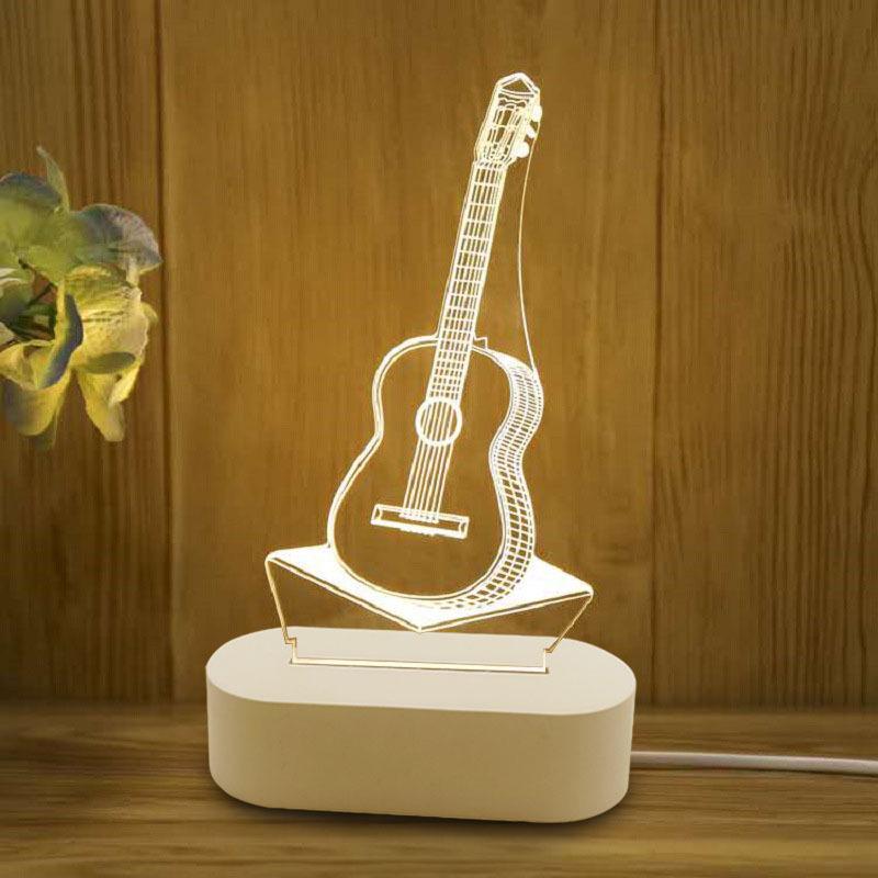 3D Acrylic Night Light: Creative Three-Color Table Lamp for Bedroom and Gifts