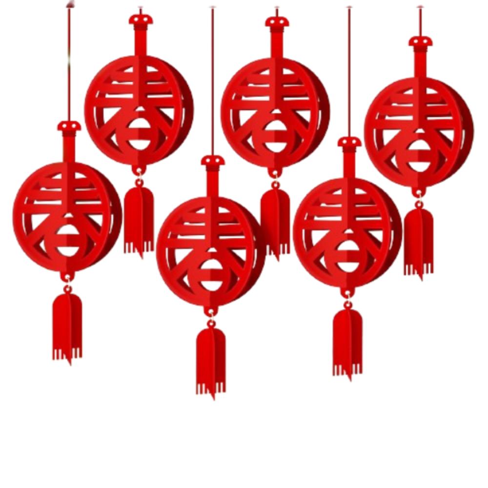6pcs 3D Chinese Snake Year Pendants Traditional Spring Festival Supplies  Home Living Room Decor