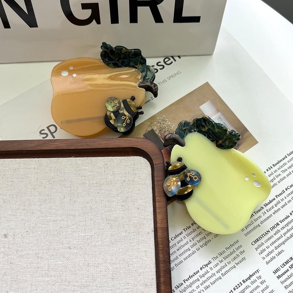 Waterproof Acetic Acid Hair Claw Sweet Acetate Hairgrips Bee Pear Shark Clip  Ponytail Holder