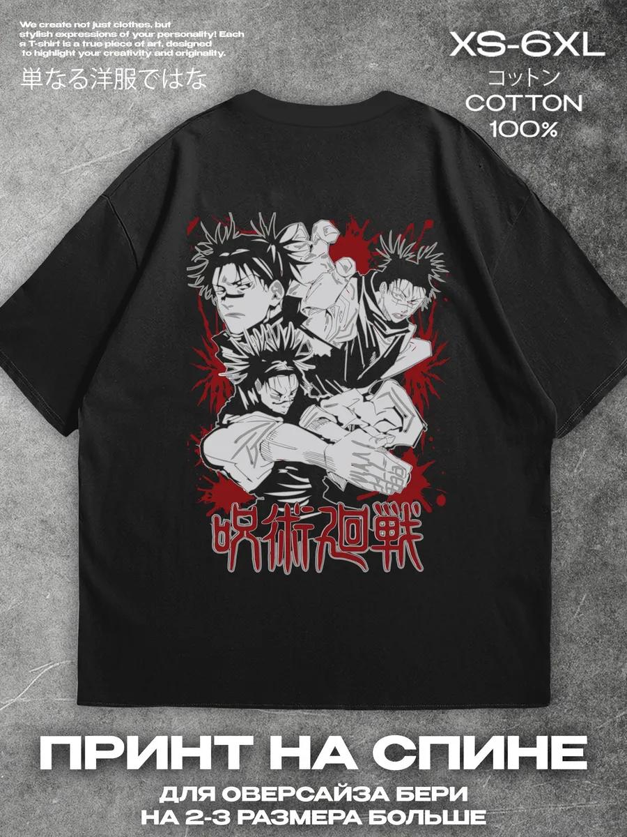 

black T‑shirt Jujutsu Kaisen print on the back Mens Tshirt Womens Tshirts with Letters Print Short Sleeves T-Shirt Casual Street Tee Shirt Top XXL