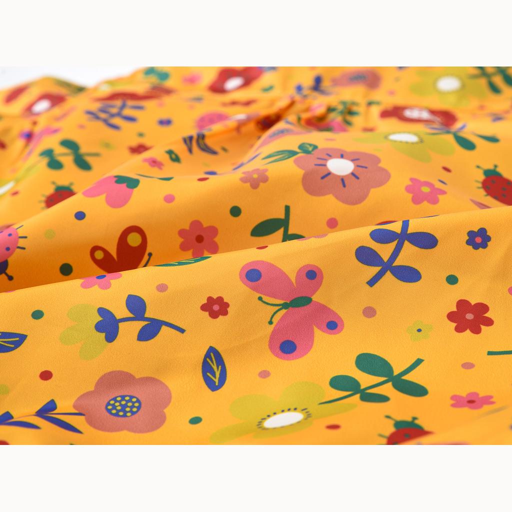 Children's Clothing Girls Cute Button Jacket Spring and Fall Children's Printed Long-sleeved Hooded Windbreaker Jacket