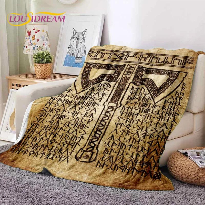 Nordic Viking Odin Valhalla Valknut Soft Blankets,Keep Warm Throw Blanket Comfortable Blanket for Picnic Beds Sofa Home Bedroom