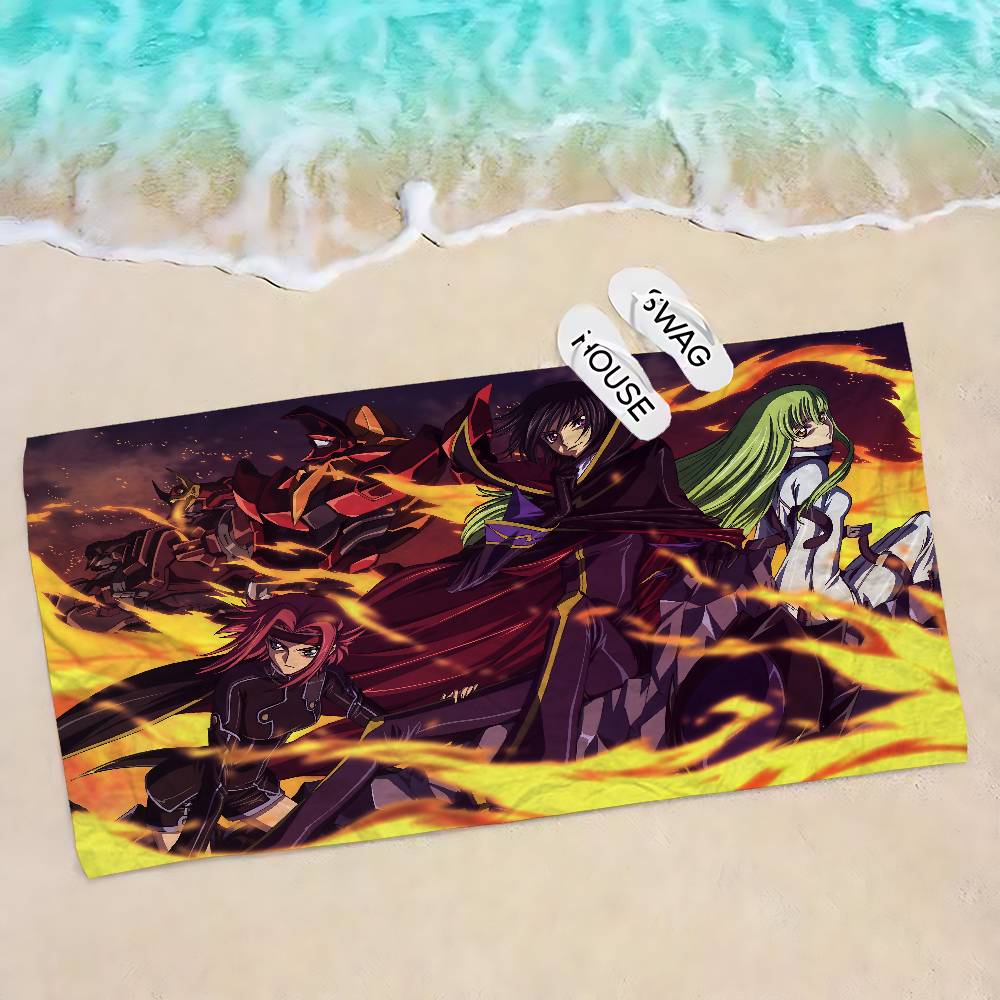 Classic Mecha Anime C-Code G-Geass Microfiber Beach Towel Absorbent Quick dry Soft Yoga Swimming Resort Mountain Climbing Towel