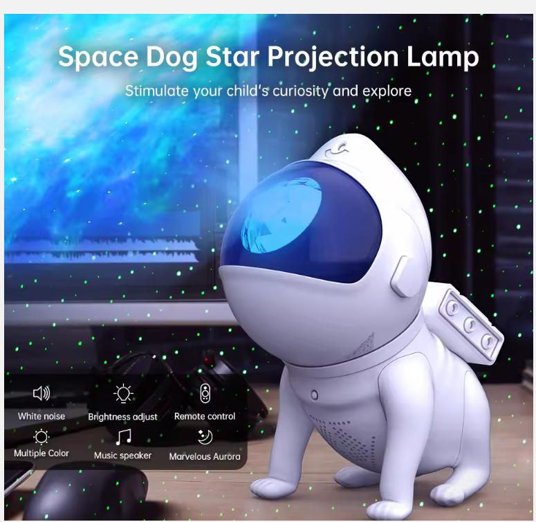 Space Dog Night Light Galaxy Star Astronaut Projector App Nebula Lamps Led Lights For Children Bedroom Decorative Birthday Gift
