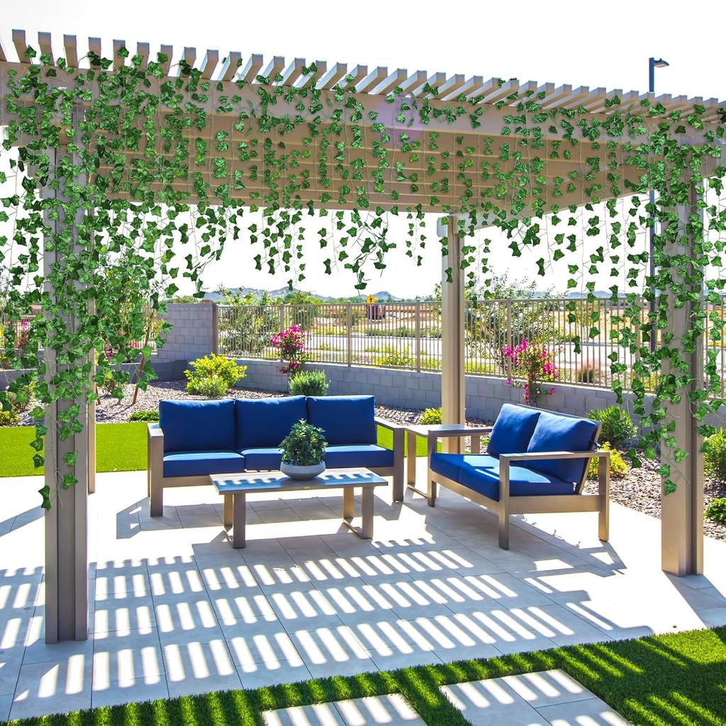 LAFORET Fake Vines for Room Decor(12 Pack 84ft), Home Bedroom Wall Decor Aesthetic, Artificial Plants Ivy Leaves, Hanging Greenery Garland for