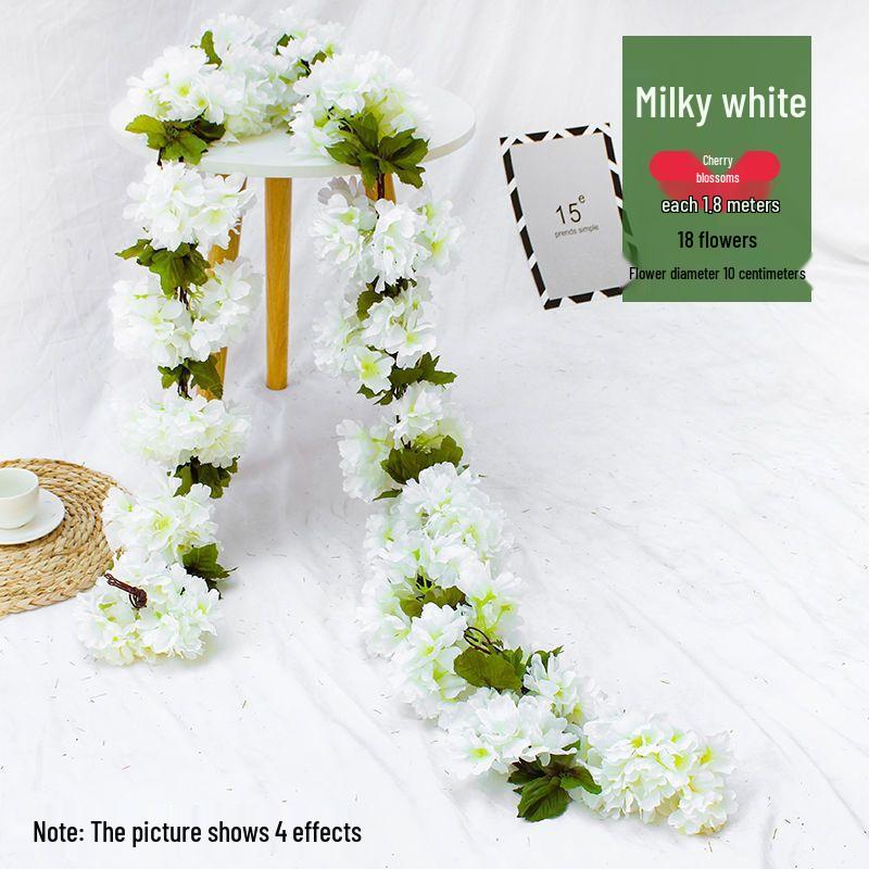 Artificial Rose Vine Garland for Air Conditioning Pipe Decoration