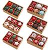 6pcs/box Wool Felt Party Hanging Balls Gifts Christmas Ornaments Home Santa Snowman Window Dsplay Ball Decorations Holiday