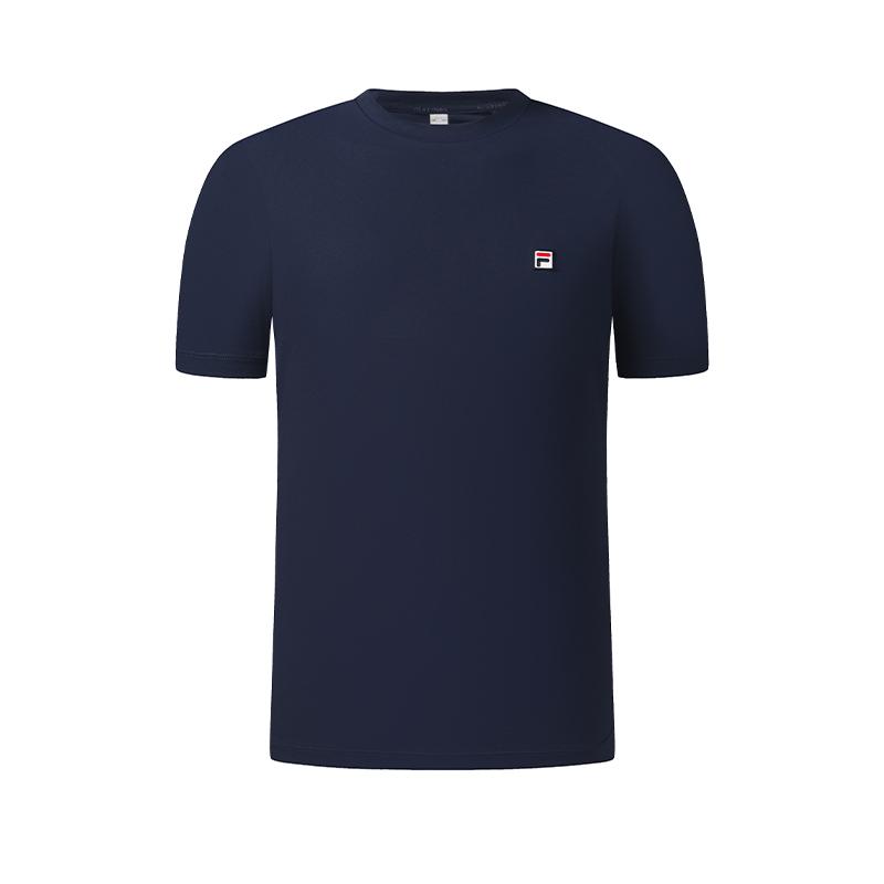 FILA Tennis Moisture Wicking Antibacterial Classic T-Shirt Men tops Cigarette-Blue A11M633112FDB M