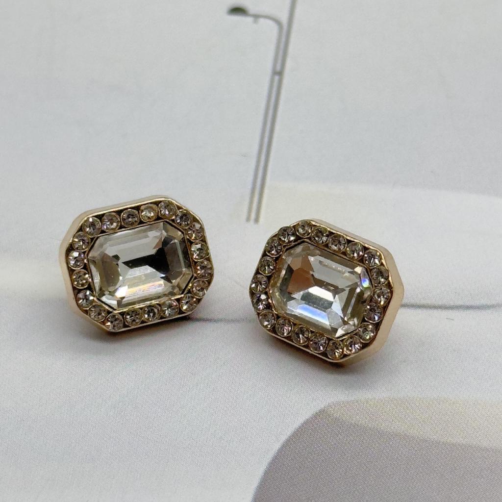 10pcs Pretty Plating Buttons Square Round Buttons Coat Windbreaker Sweater Accessories Various Styles DIY Sewing Supplies