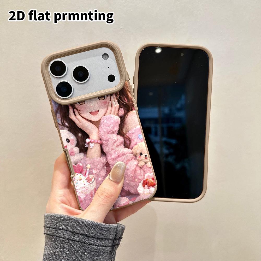 Phone Case: 2D Flat Lambskin Suitable for iPhone 18 17 16 15 14 13Pro, Anime Girl, Christmas and Halloween Gifts