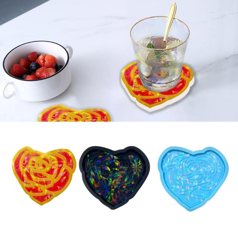 Holografická forma na podtácky Květinové silikonové formy na podtácky Forma na podložku pod hrnek Forma na odlévání epoxidem pro pryskyřičné podtácky Domácí dekorace