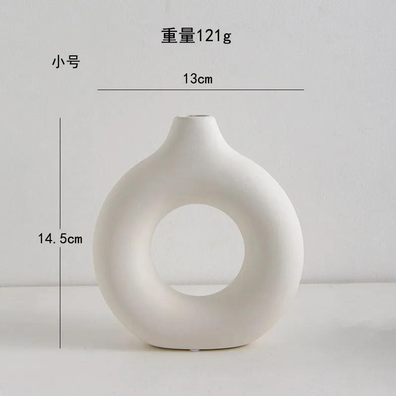 Top Quality Beautiful Plastic Vase Set Creative White Simple Home Decoration Living Room Entryway TV Cabinet Decoration