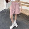 Suit Shorts for Female Students In Summer Thin High Waist Wide-leg Macaron Ice Silk Straight Loose Outer Five-point Mid-pants