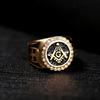 Fashion Jewelry Men Vintage Charm Mason Freemason Masonic Rings Punk Stainless Steel Gold Color Ring For Mens Jewelry