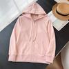 Womens Solid Color Hooded Zip-Up Sweatshirt Cotton-Feel Fabric Casual Long Sleeve Pullover