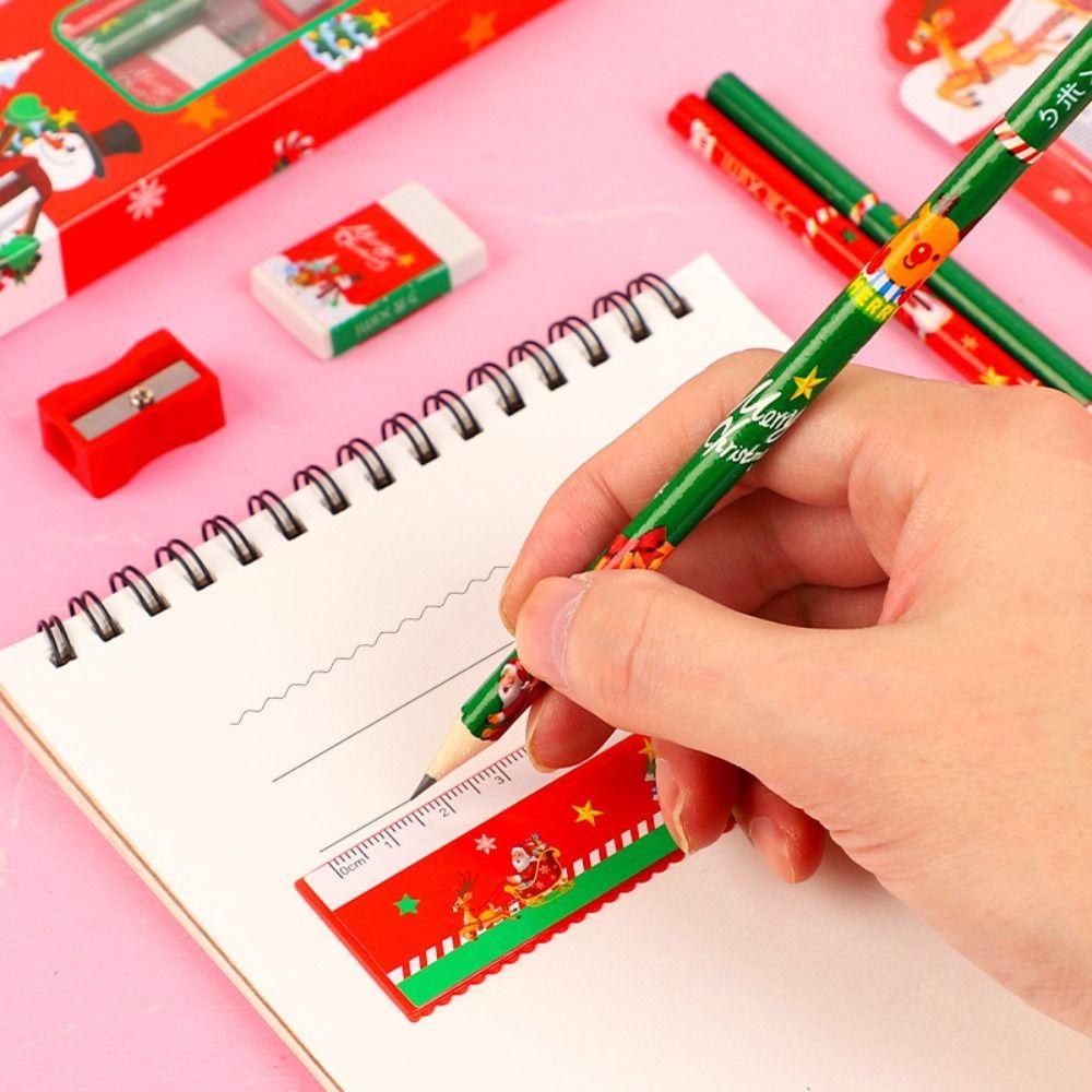 Riglă Set de Papetărie de Crăciun Blocnotes Cadouri de Papetărie de Crăciun Cadou Școlar