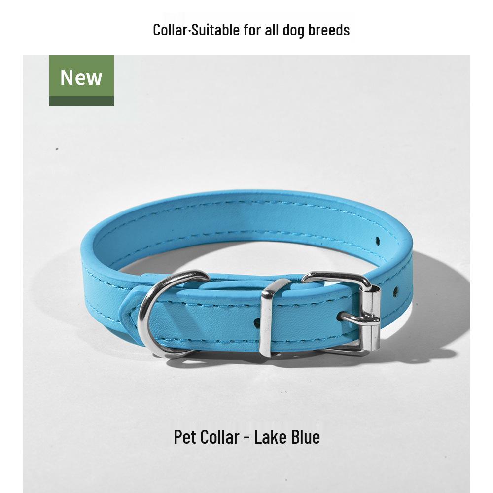 PU Leather Dog & Cat Collar for Small/Medium Breeds - Outdoor Walking Accessory